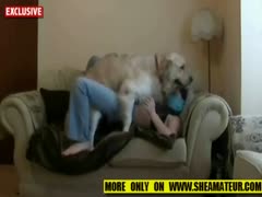 A girl wants to lick her cunt and fuck a genuine dog once.